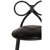 Metal Kids Bow Chair metal  - BLACK with Black Cushion - Gloss