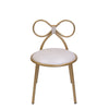Metal Kids Bow Chair metal  - Gold with Ivory  Cushion - Gloss