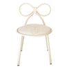Metal Kids Bow Chair metal  - White with White Cushion - Gloss