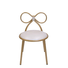 Set Of 1 Metal Kids Bow Chair With Gold Vinyl Seat Cushion