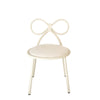 Set Of 1 Metal Kids Bow Chair With White Vinyl Seat Cushion