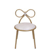 Set Of 4 Metal Kids Bow Chair With Gold Vinyl Seat Cushion