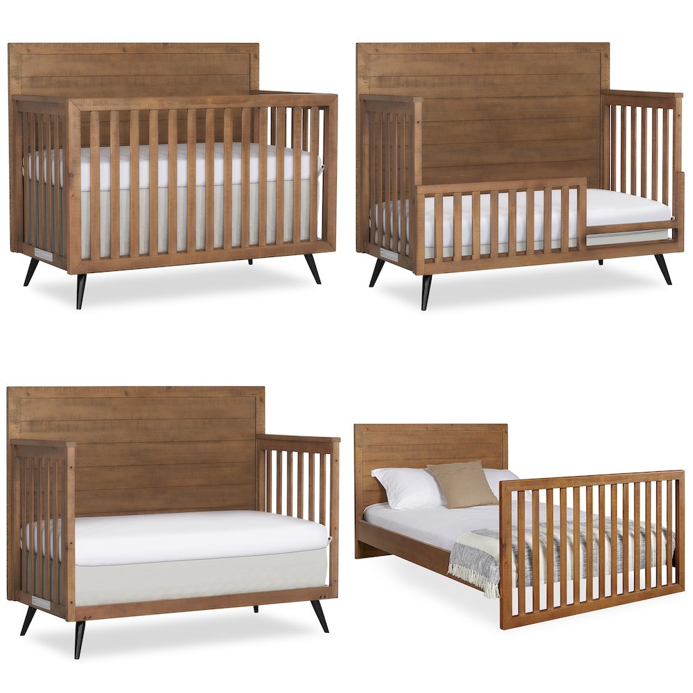 Evolur Stilnovo Mid Century 4-in-1 Convertible Crib, 927-SC