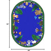 Kid Essentials Animals Among Us 5'4" x 7'8" Oval Area Rug in Color Multi