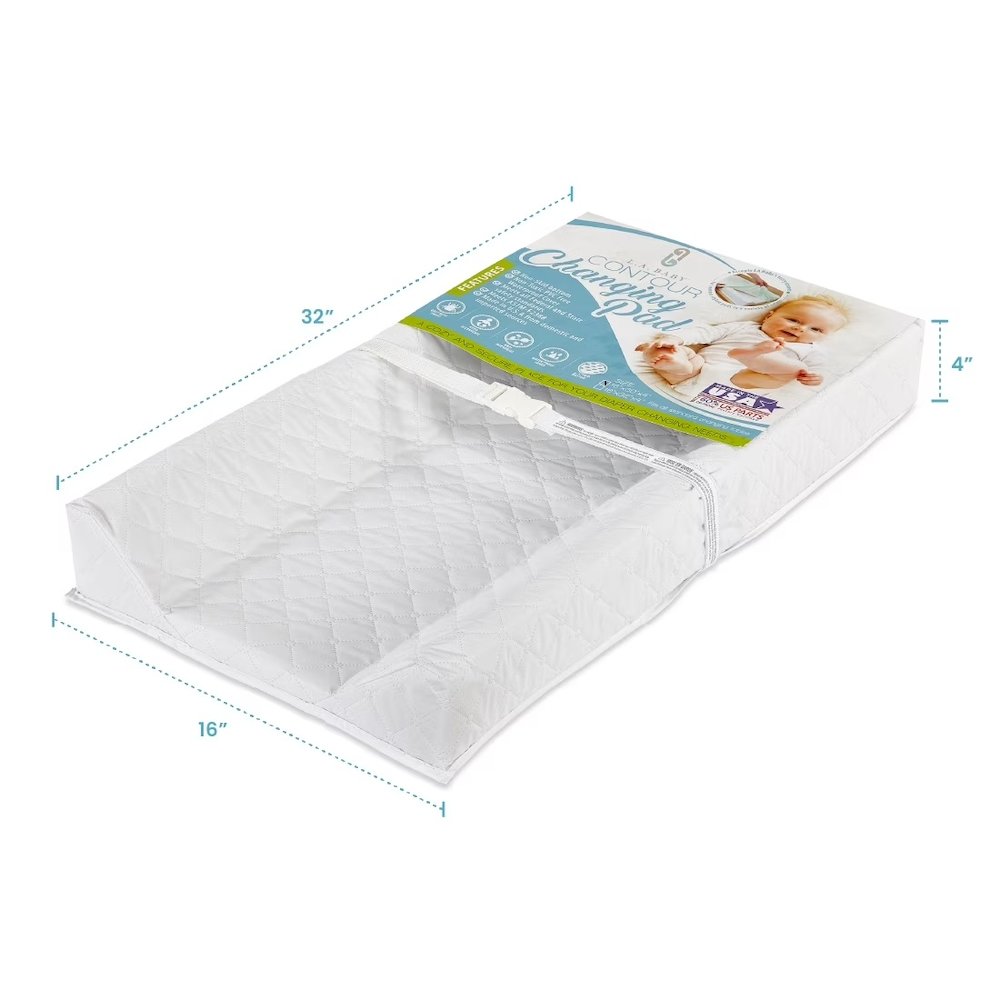 Contoured Waterproof Diaper Changing Pad, 32" with Easy to Clean Cover
