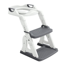 Toddler Potty Training Seat with Step Stool Ladder, Foldable, Grey
