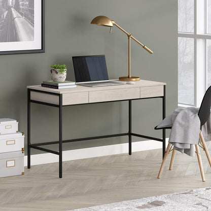 Evans 48" Wide Rectangular Writing Desk in Alder White