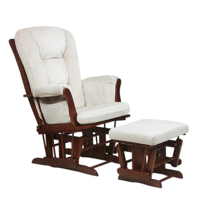 Alice Glider Chair and Ottoman Espresso without Pillow