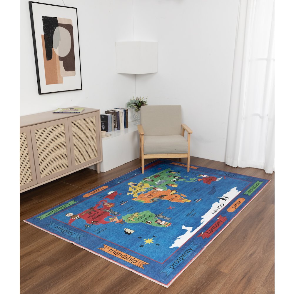 Kids 07 World Map Educational Rug