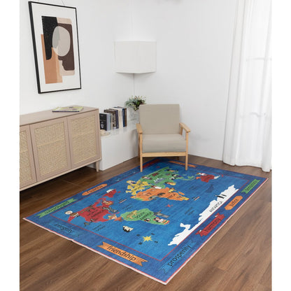 Kids 07 World Map Educational Rug