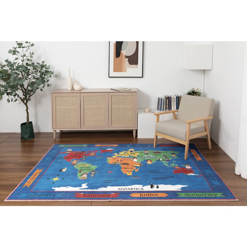 Kids 07 World Map Educational Rug