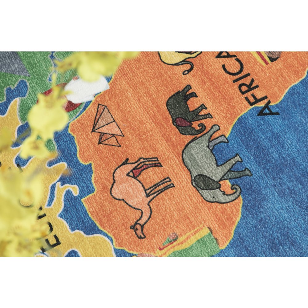 Kids 07 World Map Educational Rug