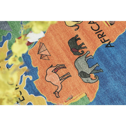 Kids 07 World Map Educational Rug