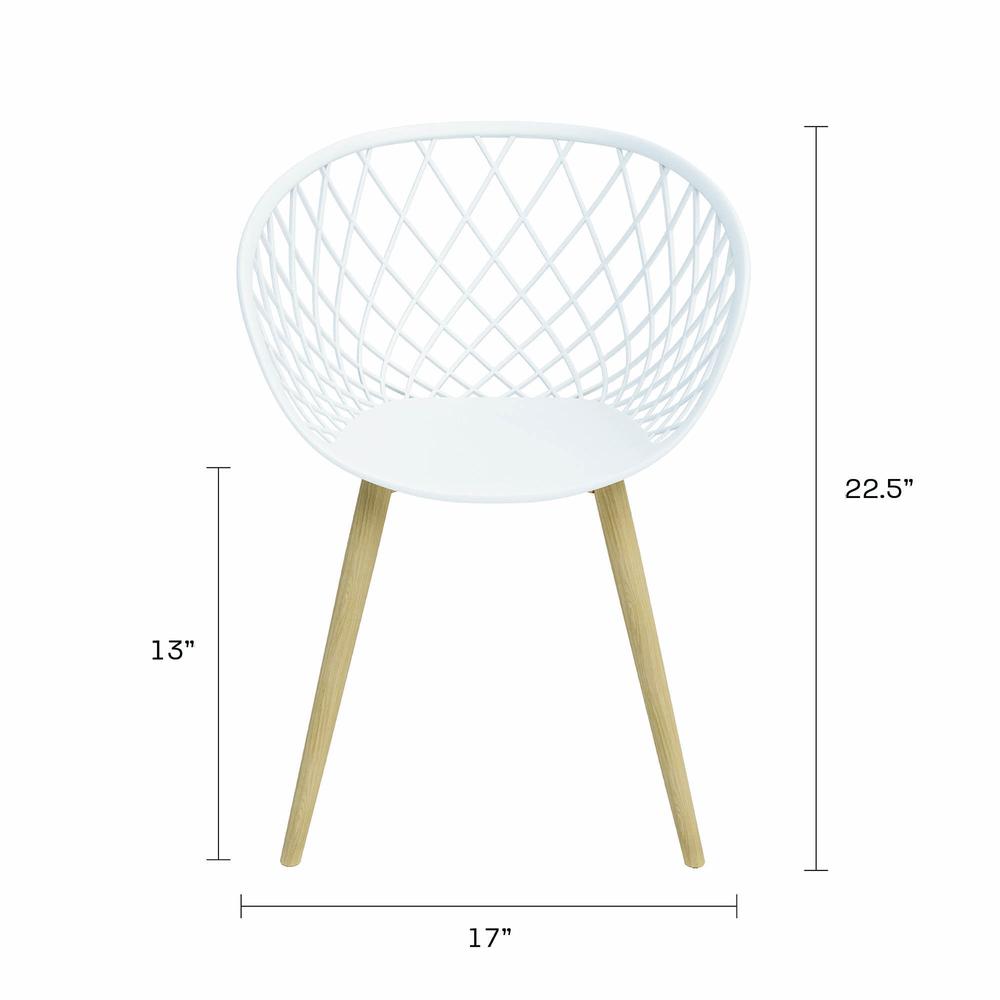 Jamesdar Kurv Mini Kids Chair, White and Natural (Set of 2)