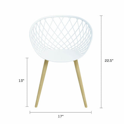 Jamesdar Kurv Mini Kids Chair, White and Natural (Set of 2)