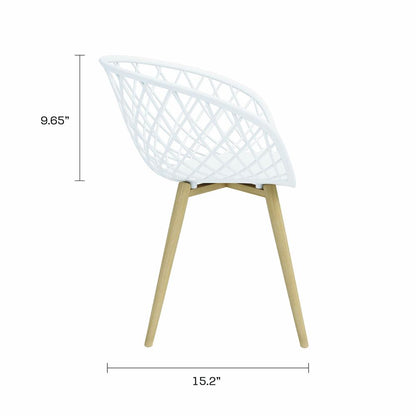 Jamesdar Kurv Mini Kids Chair, White and Natural (Set of 2)