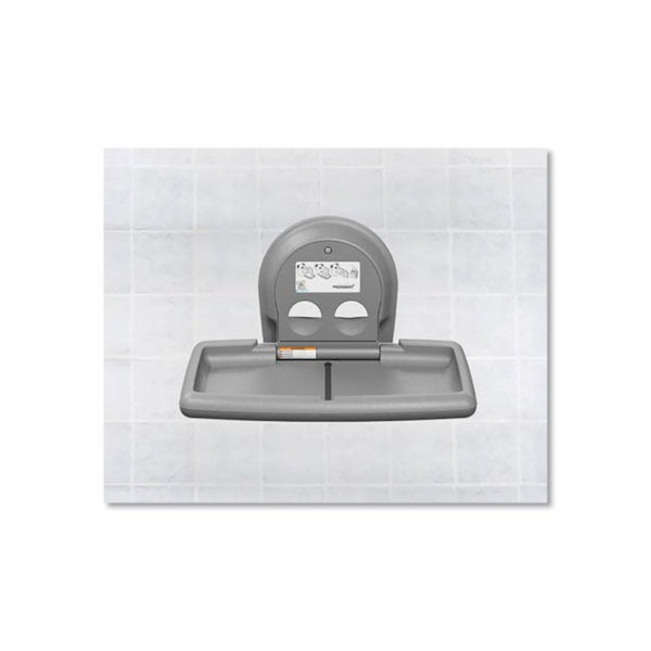 Baby Changing Station, Wall Horizontal Mount, 36.5 x 21.25, Gray