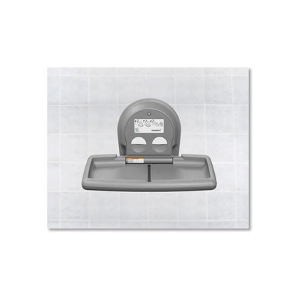 Baby Changing Station, Wall Horizontal Mount, 36.5 x 21.25, Gray