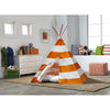 Children’s Teepee, Orange With White Stripes