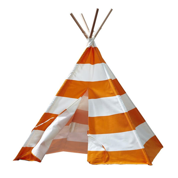 Children’s Teepee, Orange With White Stripes