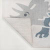 Trike Triceratops Kids Washable Cream/Blue 8 ft. x 10 ft. Area Rug