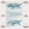 Trike Triceratops Kids Washable Cream/Blue 8 ft. x 10 ft. Area Rug