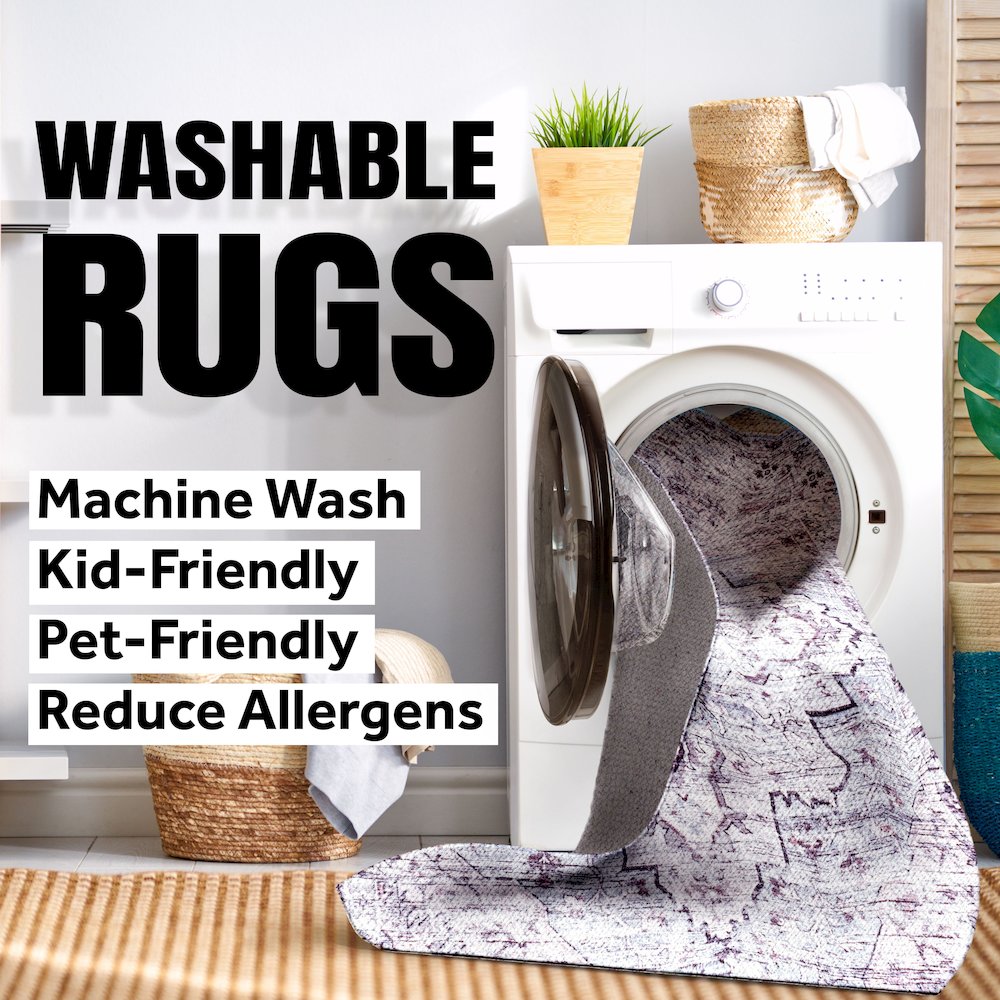 Pebble Geometric Kids & Novelty Machine-Washable Runner Rug