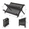 Arlen Bamboo Foldable 2-Tier Dish Drying Rack, Black