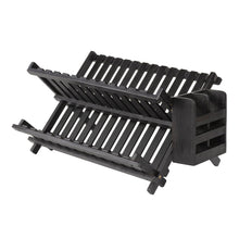 Arlen Bamboo Foldable 2-Tier Dish Drying Rack, Black