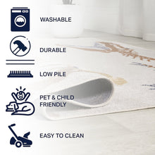 Kingdarr T-Re Modern Kids Machine-Washable Runner Rug