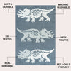 Trike Triceratops Kids Washable Dark Gray/Cream 3 ft. x 5 ft. Area Rug