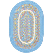 Kids' Isle Aqua Blue Banded 2X3 Oval
