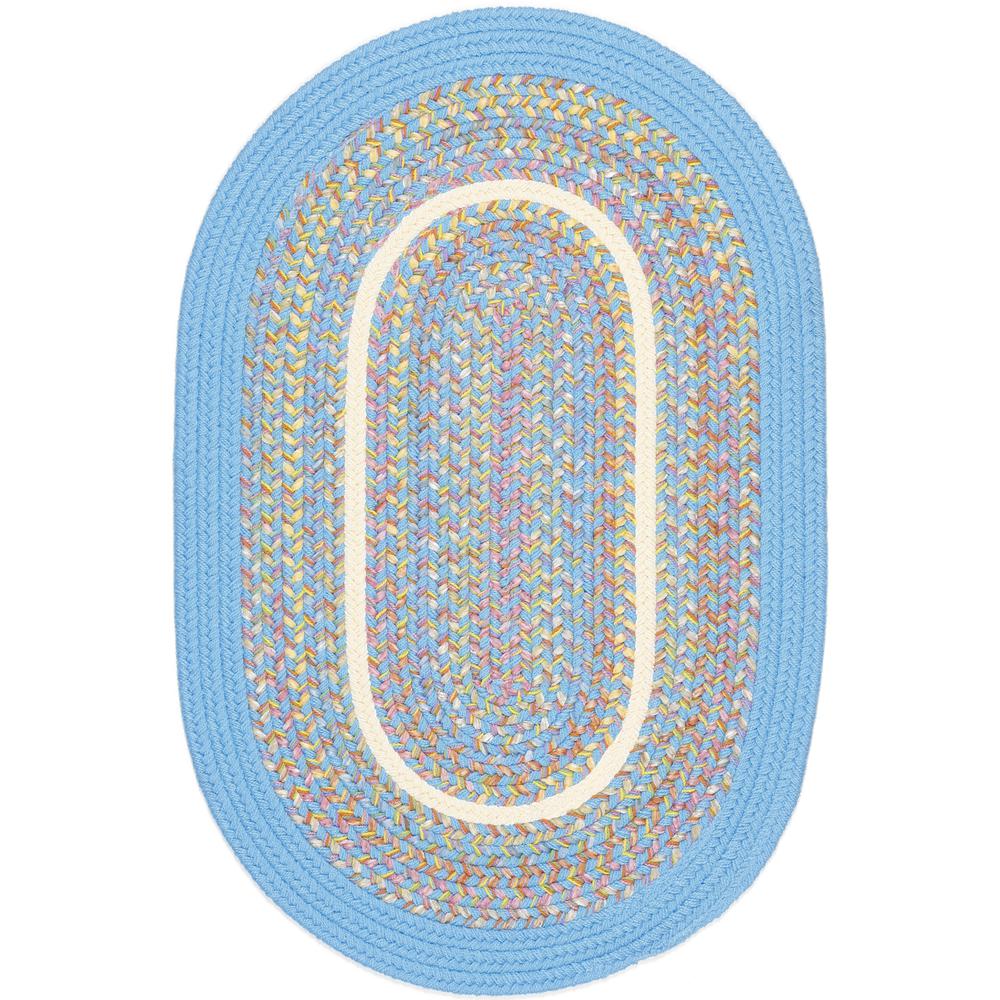 Kids' Isle Aqua Blue Banded 3X5 Oval