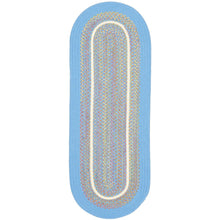 Kids' Isle Aqua Blue Banded 2X6 Oval