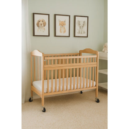 Mini/Portable Non-folding Wooden Window Crib with Safety Gate