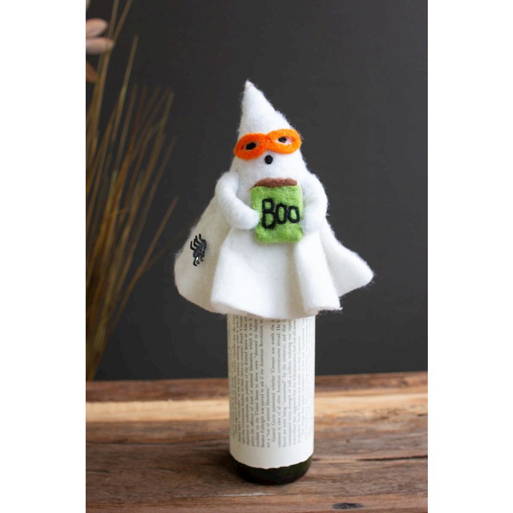 Felt Halloween Ghost Bottle Topper