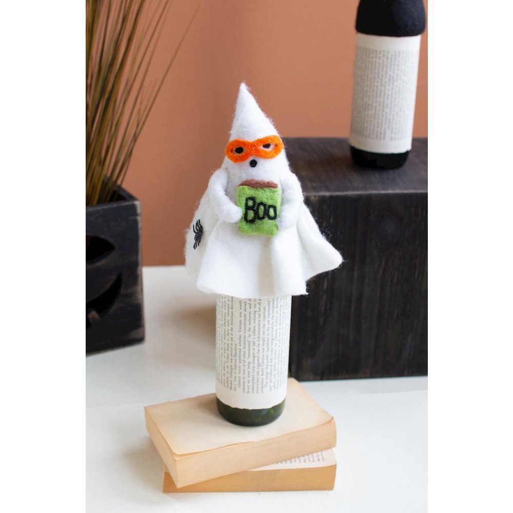 Felt Halloween Ghost Bottle Topper