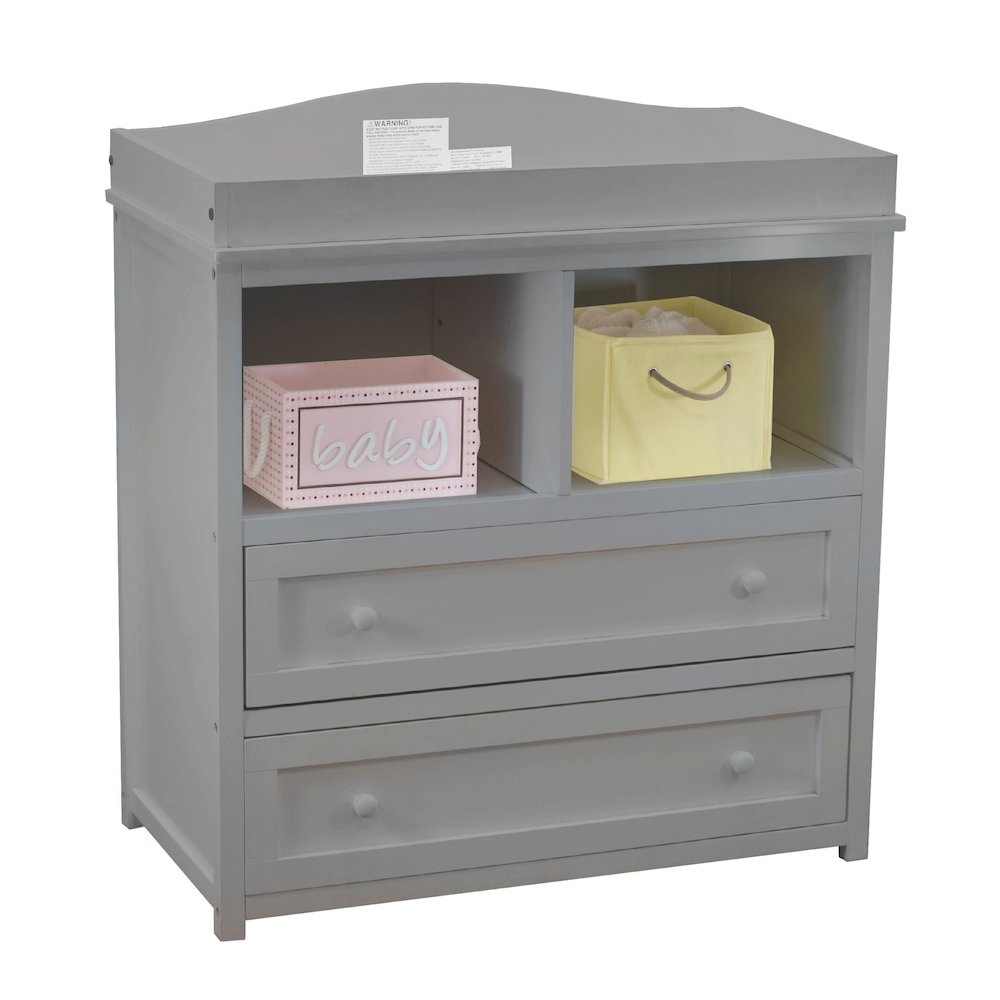Leila 2-Drawer Changing Table Gray