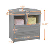 Leila 2-Drawer Changing Table Gray