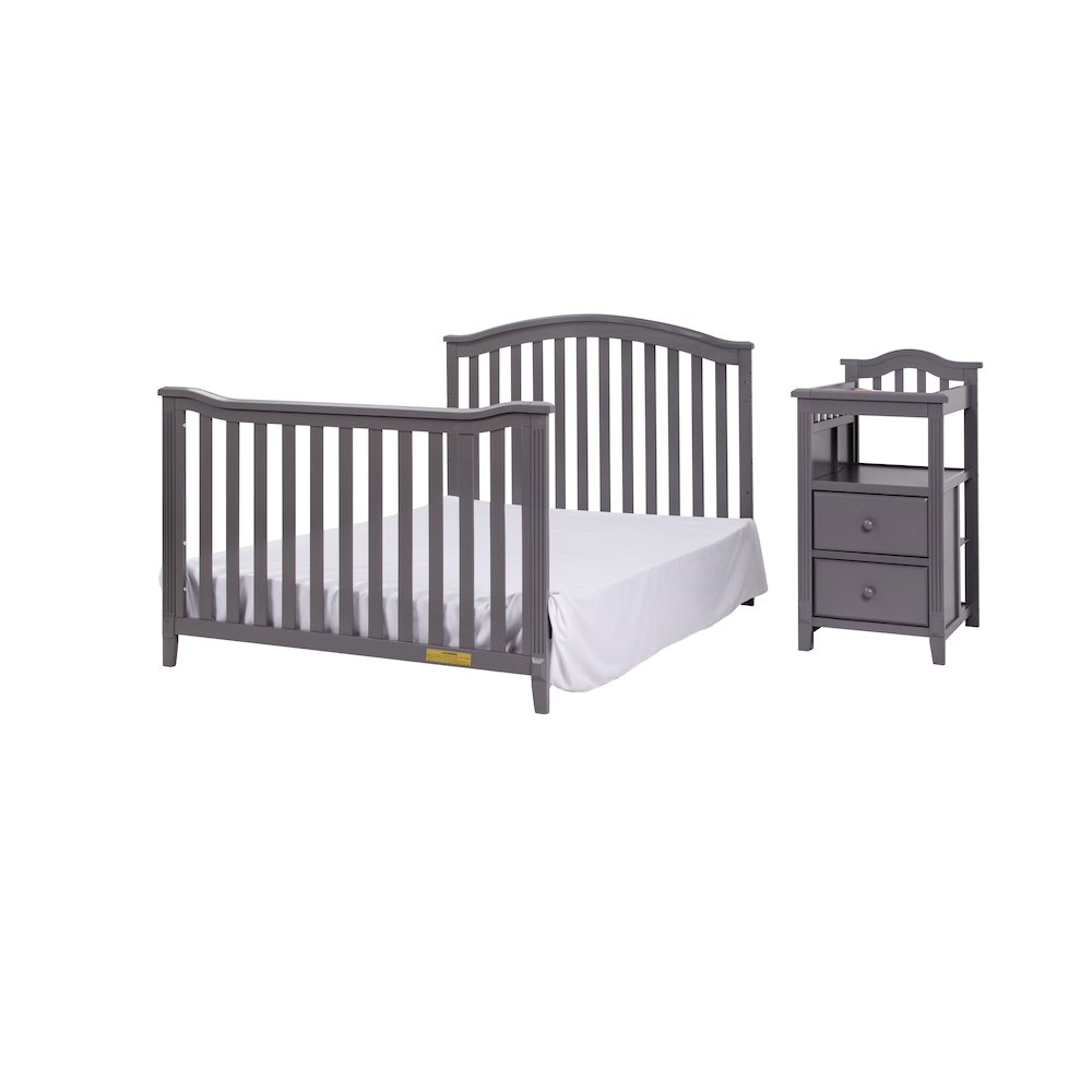 Kali 4-in-1 Convertible Crib and Changer Gray