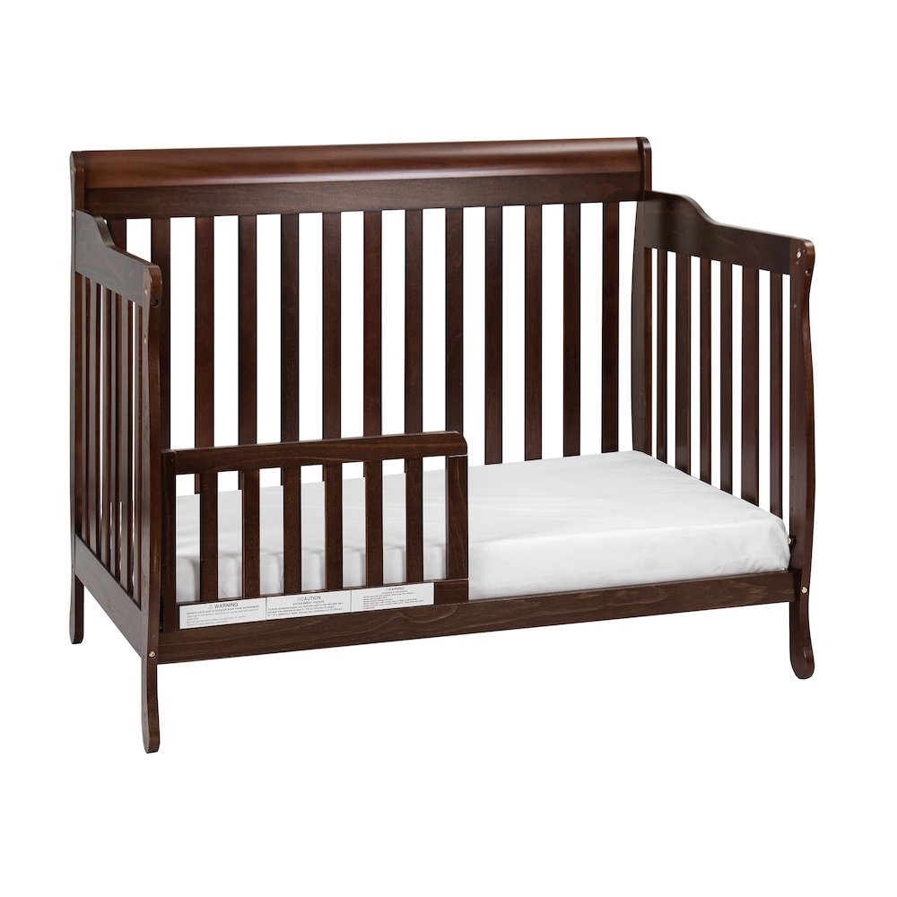 Alice 4-in-1 Convertible Crib with Toddler Guardrail Espresso