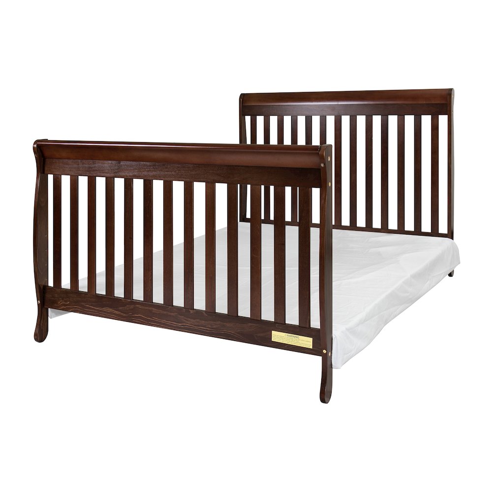 Alice 4-in-1 Convertible Crib with Toddler Guardrail Espresso