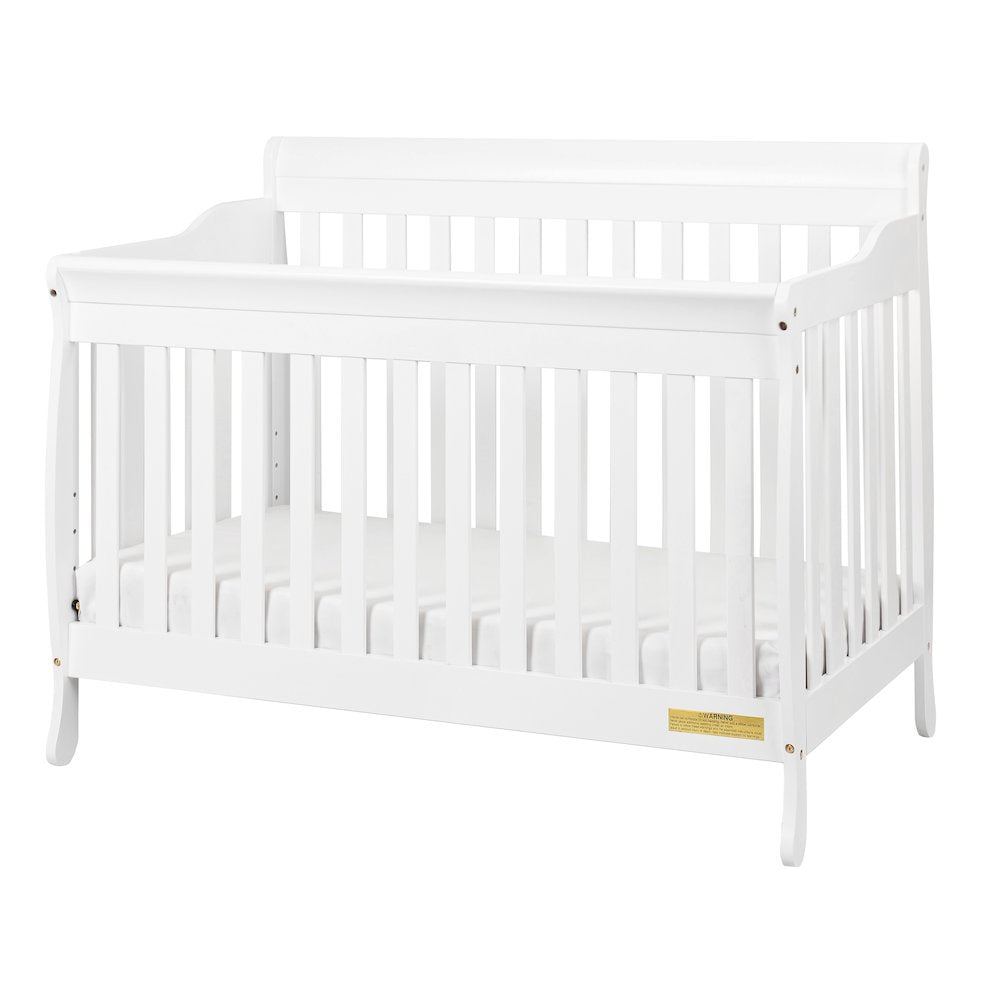 Alice 4-in-1 Convertible Crib with Toddler Guardrail White