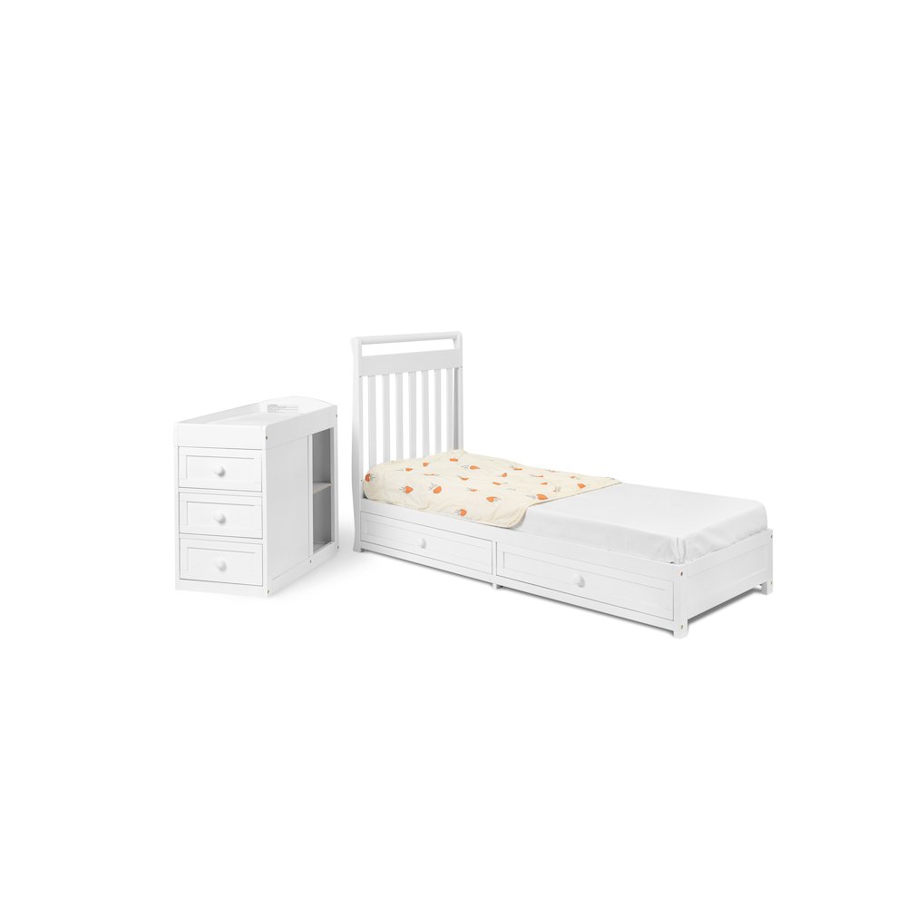 Daphne 2-in-1 Convertible Crib and Changer White