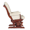 Sleigh Glider Chair and Ottoman Espresso with Beige Cushions