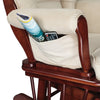 Sleigh Glider Chair and Ottoman Espresso with Beige Cushions
