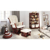 Sleigh Glider Chair and Ottoman Espresso with Beige Cushions