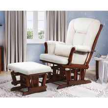 Alice Glider Chair and Ottoman Espresso with Pillow