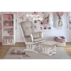 Alice Glider Chair and Ottoman White with Pillow