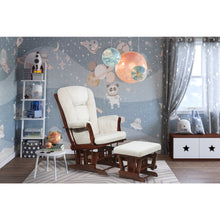 Alice Glider Chair and Ottoman Espresso without Pillow
